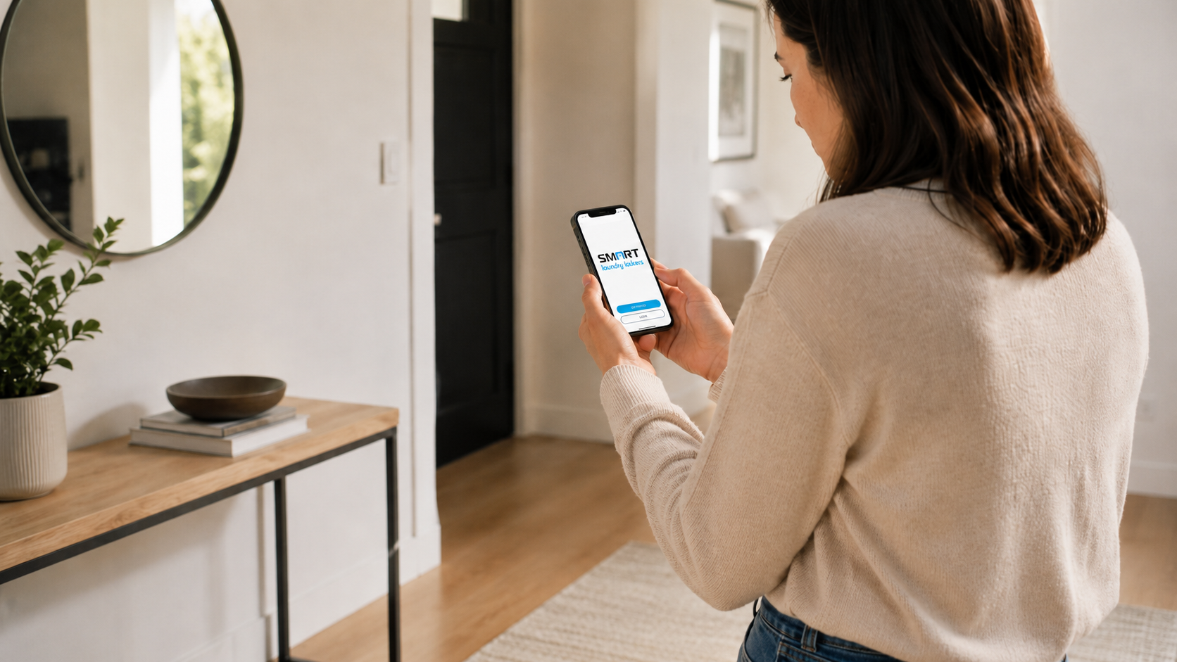 Step 1 - Using Smart Laundry Locker App to book laundry pickup location
