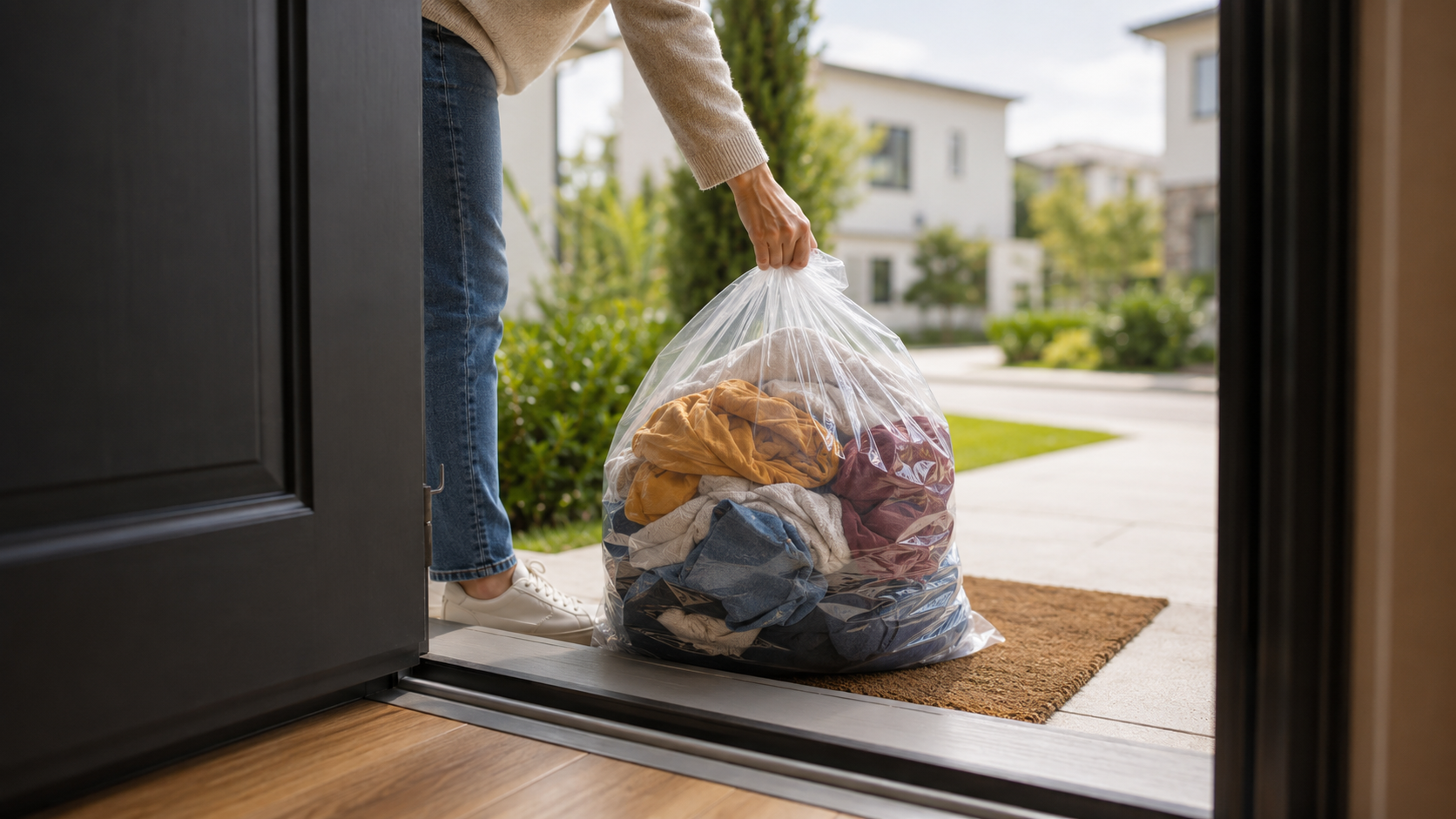 Step 2 - Dropoff Laundry on ground